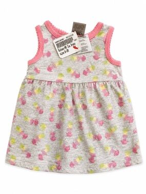 DC Kids Sleeveless Dress in Gray, Pink & Yellow